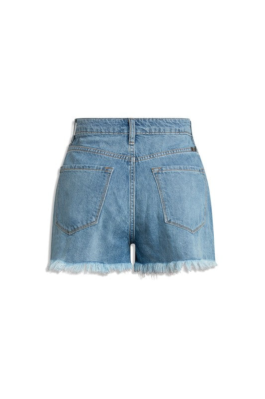 KanCan High Rise Mom Denim Shorts