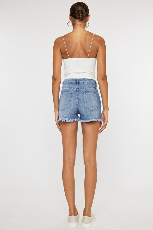 KanCan High Rise Mom Denim Shorts