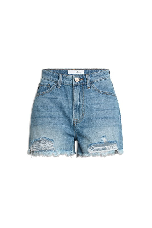 KanCan High Rise Mom Denim Shorts